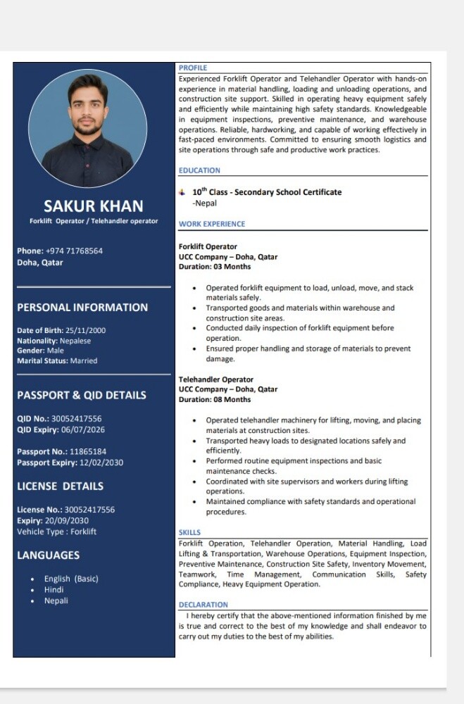 Forklift, Telehandler operator - 3