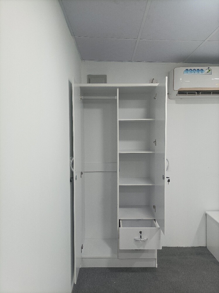 2 Door Wooden Wardrobe with Drawers - 7