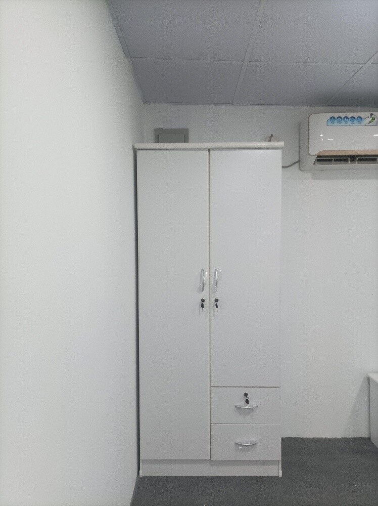 2 Door Wooden Wardrobe with Drawers - 5