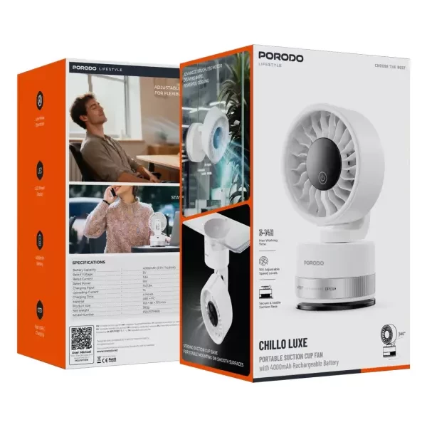 Porodo Portable Suction Cup Fan - 7