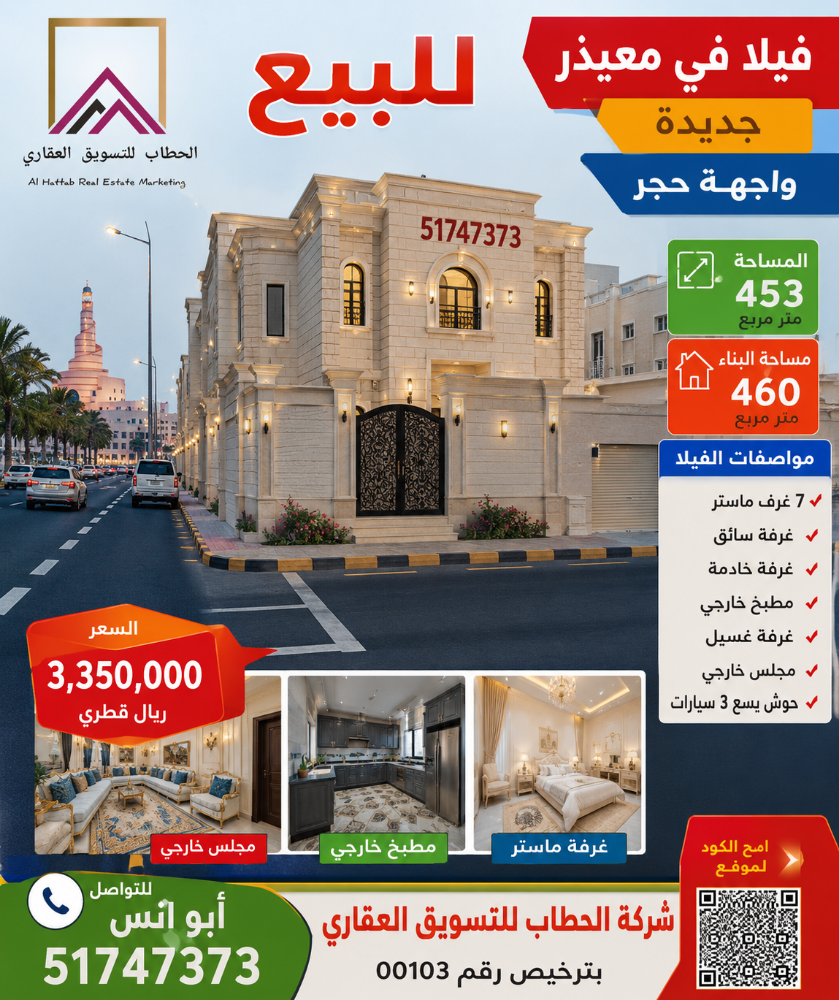 للبيع فيلا جديدة فى معيذر - 1