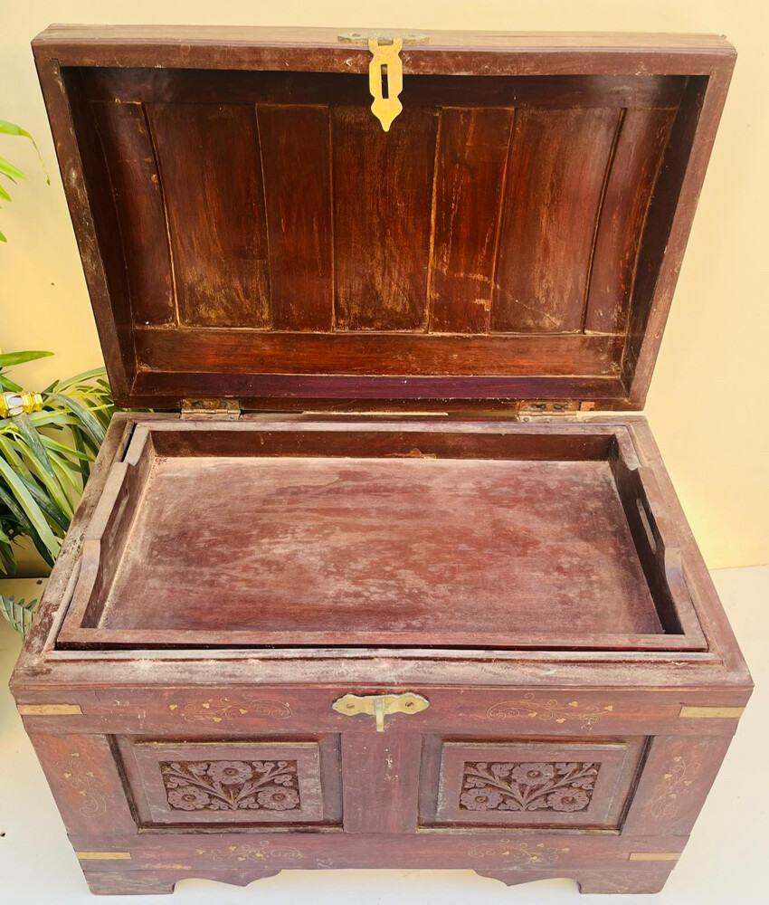 صندوق خشبي تراثي قديم  - 5