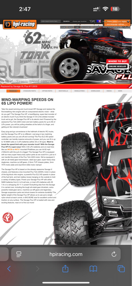 hpi savage flux hp 6s lipo - 1