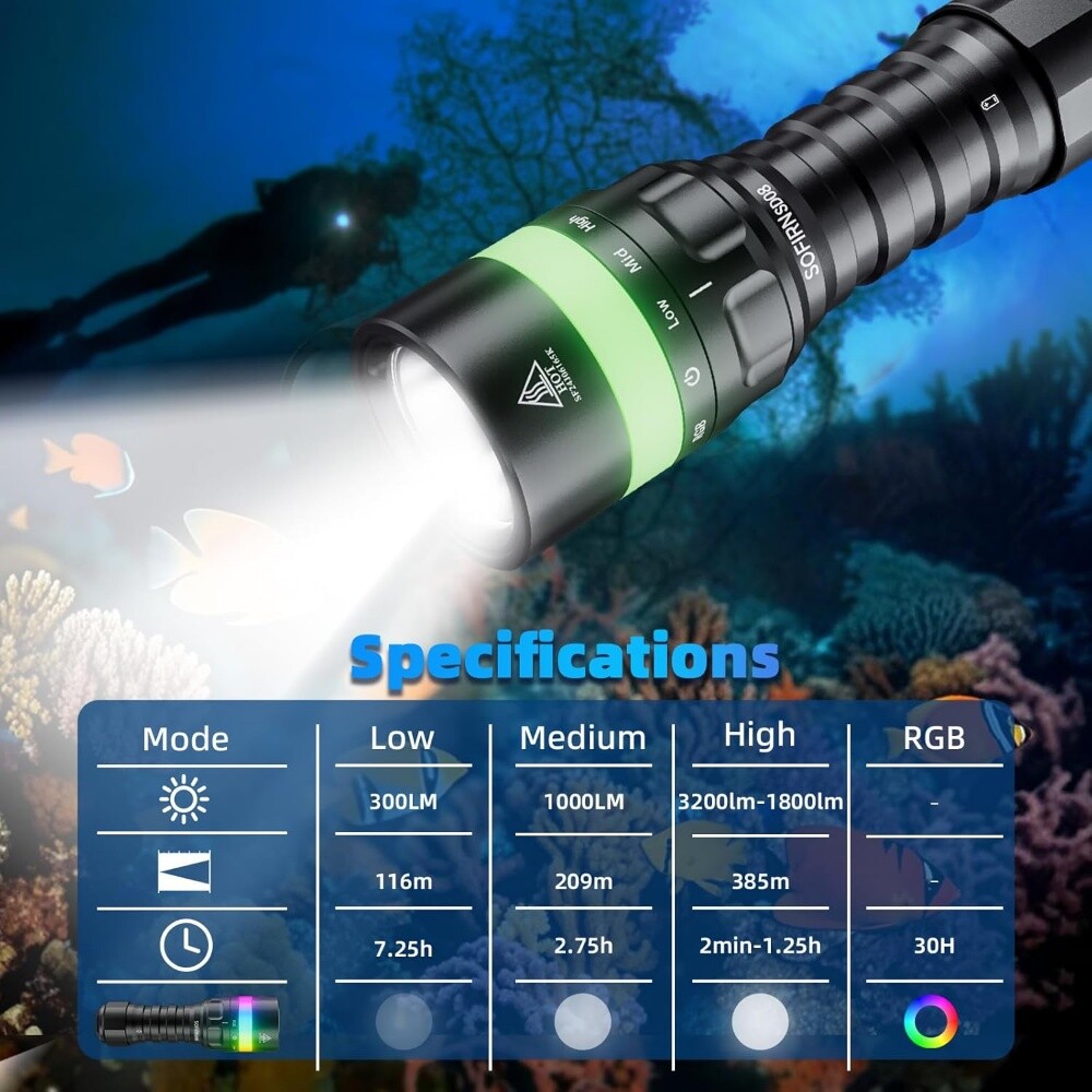 Sofirn SD08 Diving Flashlight - 8