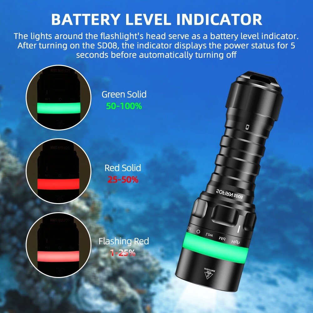 Sofirn SD08 Diving Flashlight - 3