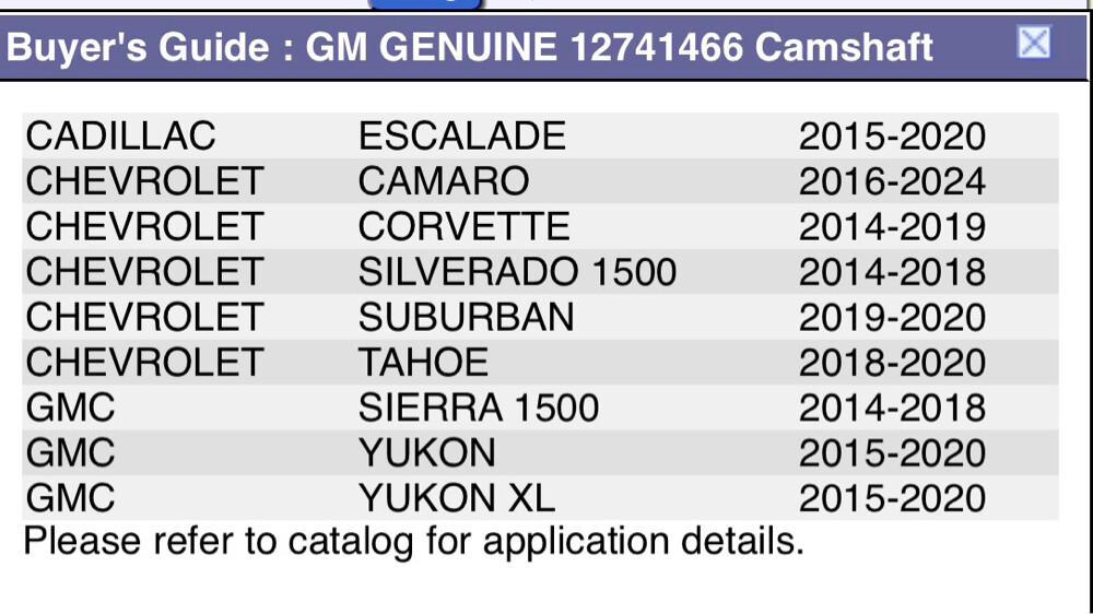 camshaft 6.2 - 2