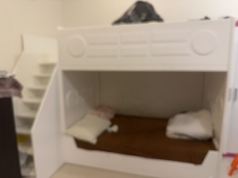 double bed with stairs white color - 1
