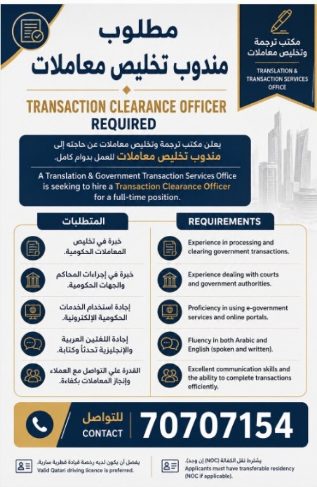 Transaction Clearance Officer Requi - 1