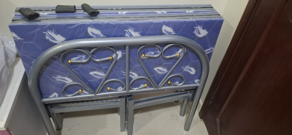 Foldable bed frame and mattress - 2