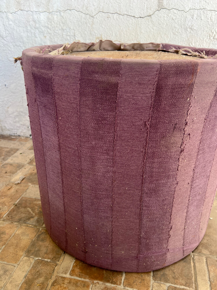 Upholstered Round Side Table - 1