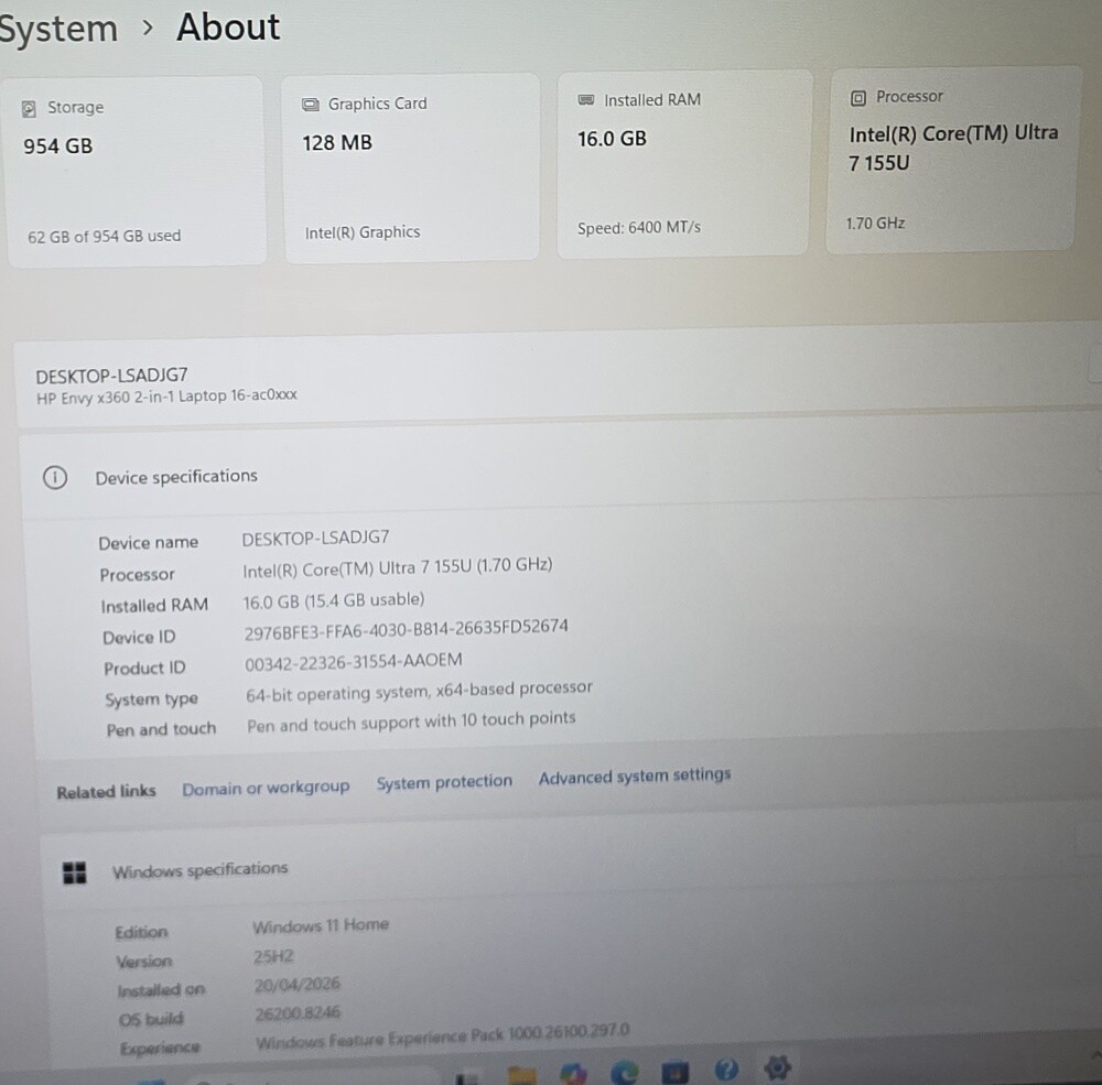 HP Envy x360 Ultra 7 16GB-1TB 16"WU - 7