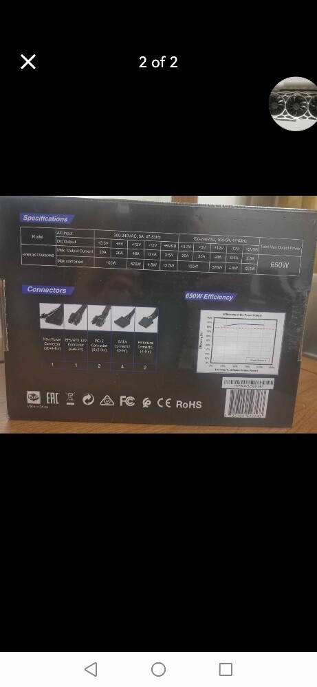 power supply 650w new sealed - 2