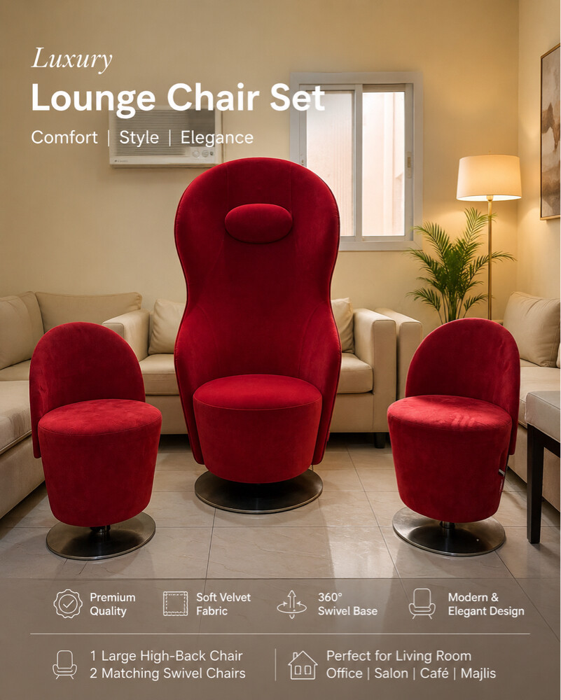 Luxury designer lounge chair 3pcs - 1