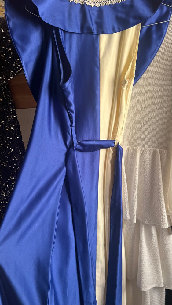 blue and beige dress - 2