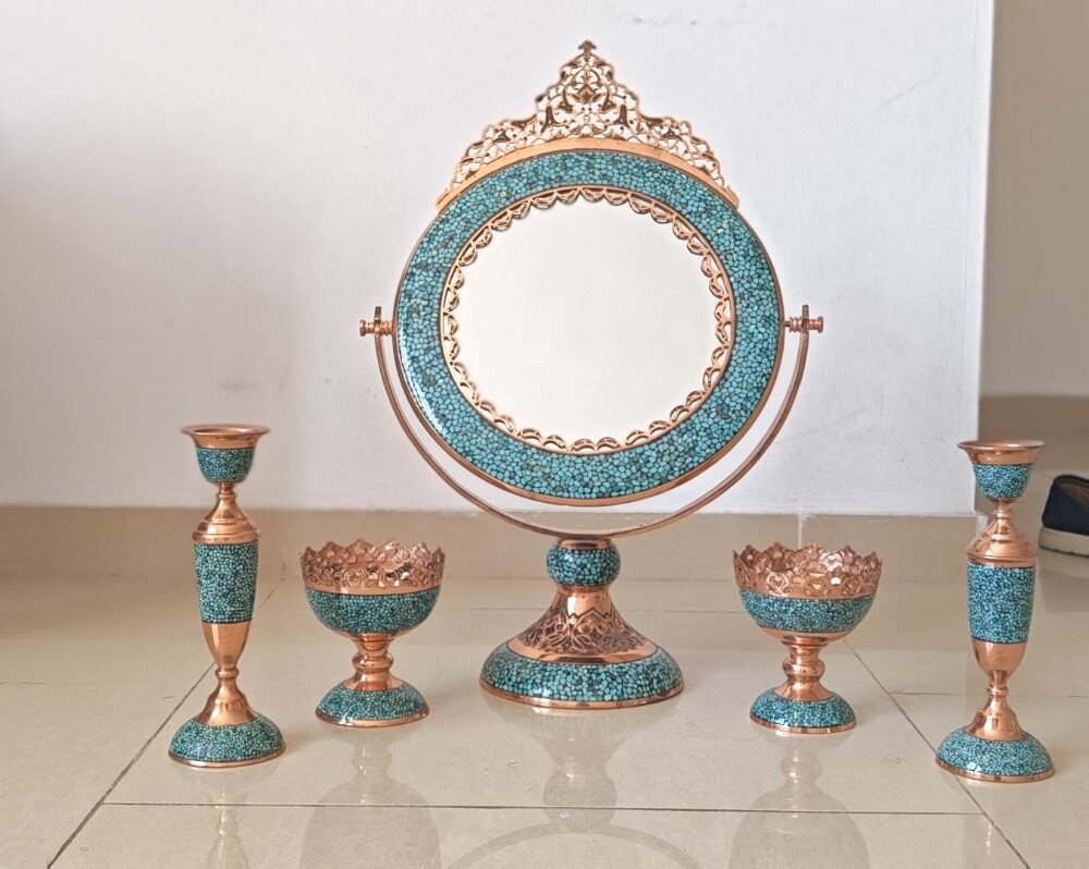 Handmade Turquoise Inlaid Copper - 3