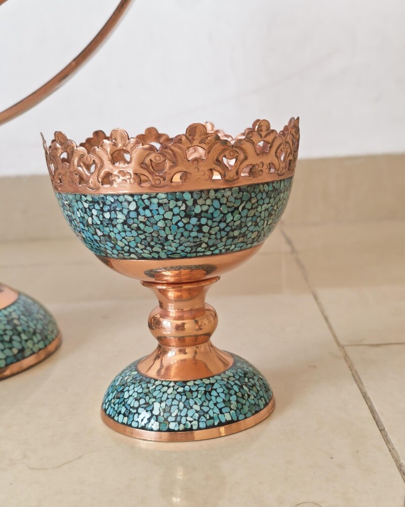 Handmade Turquoise Inlaid Copper - 6