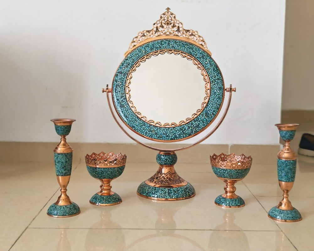 Handmade Turquoise Inlaid Copper - 1