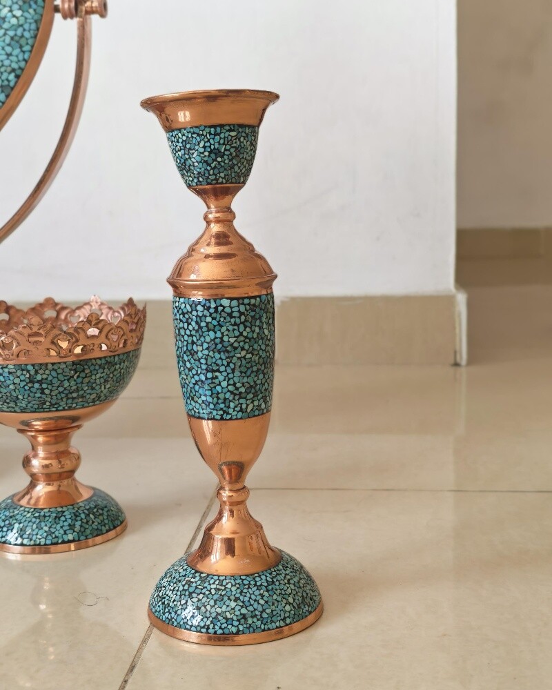 Handmade Turquoise Inlaid Copper - 4