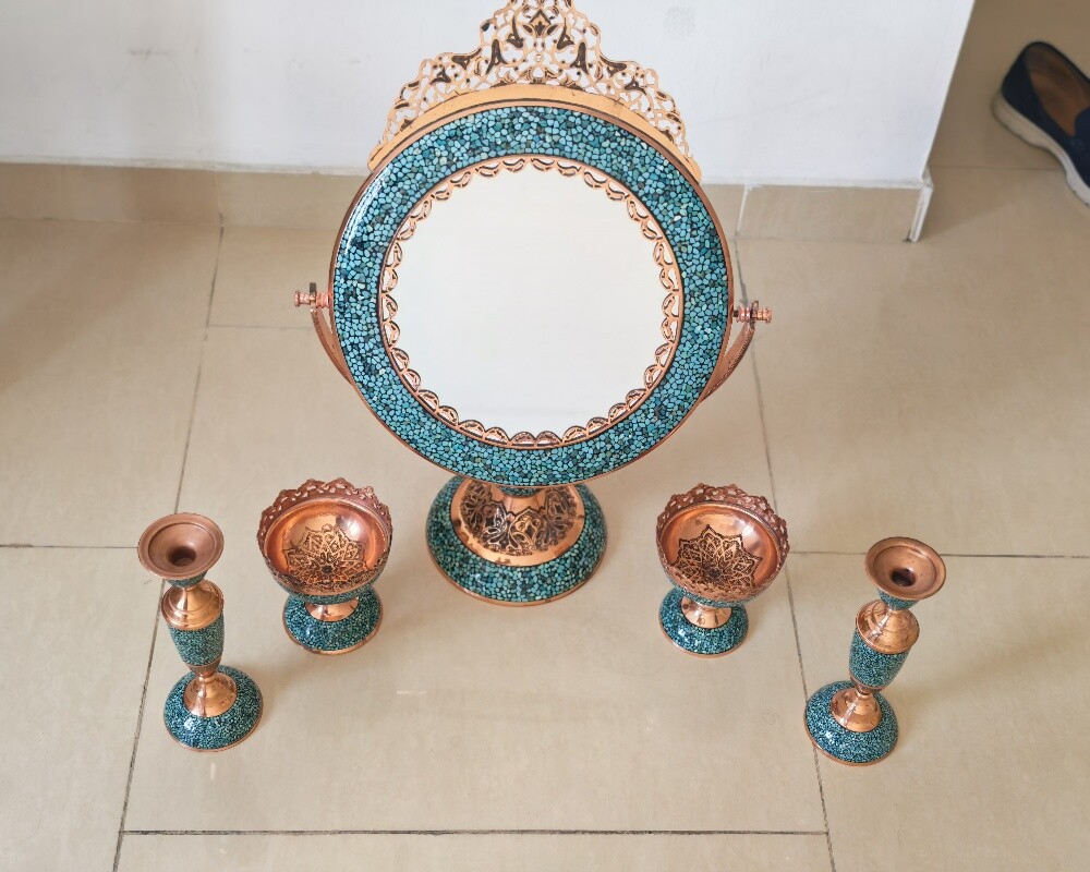 Handmade Turquoise Inlaid Copper - 9