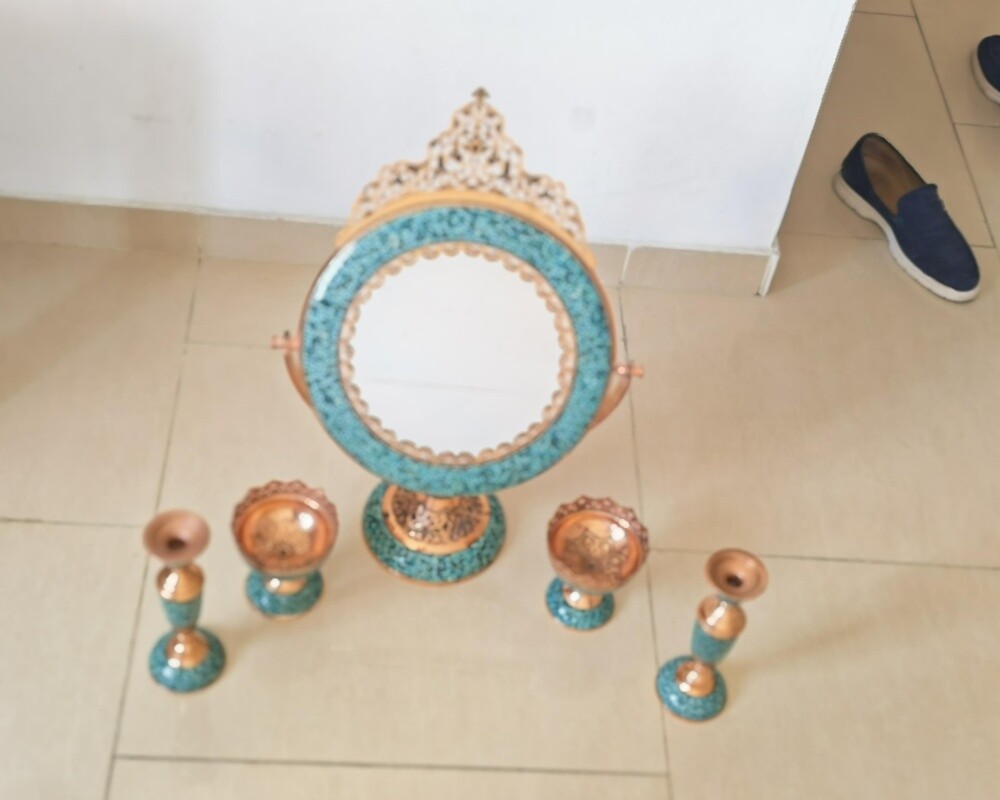 Handmade Turquoise Inlaid Copper - 10