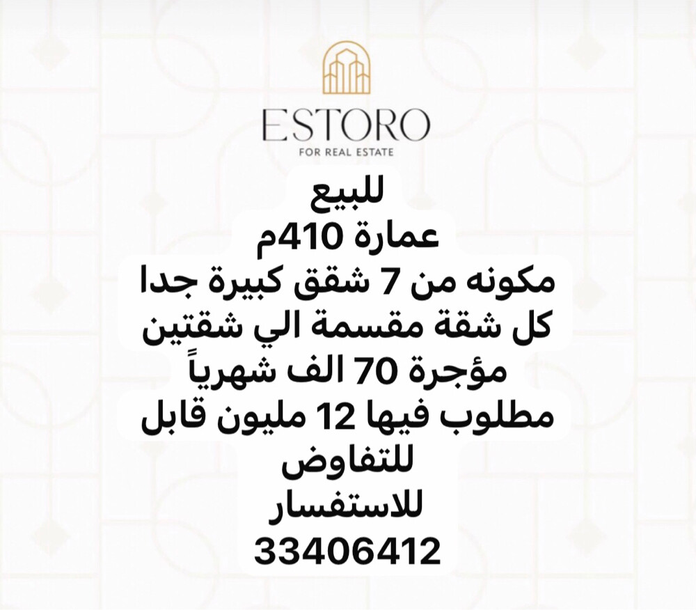 للبيع عمارة مؤجرة - 1
