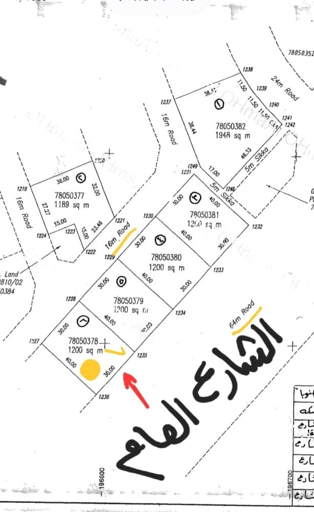 للبيع ارض في ابا الظلوف شارعين - 1