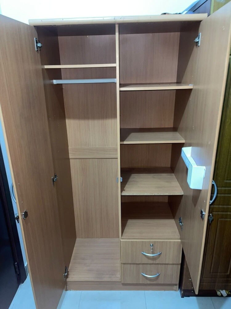 Door Wooden Wardrobe with Shelves - 3