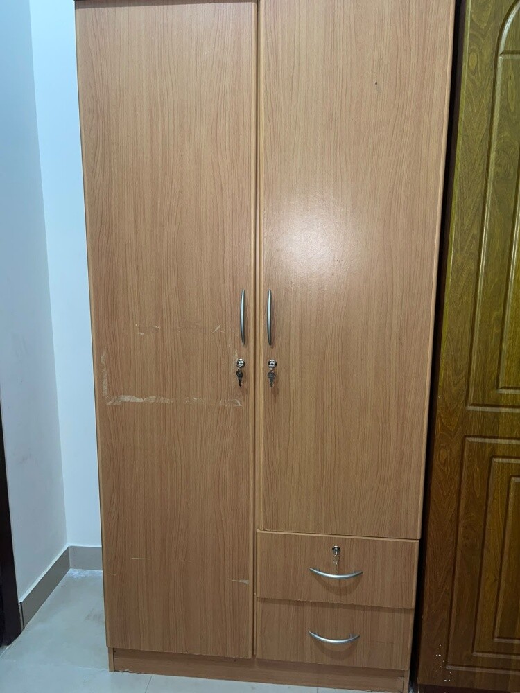 Door Wooden Wardrobe with Shelves - 1