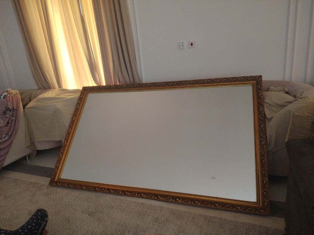 Mirror with gold wood frame - 1