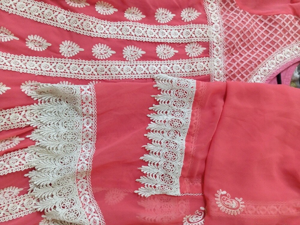Peach Pink Anarkali – Size XL - 3