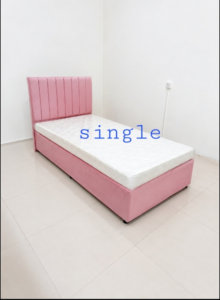 Single bed, mattress, cabinet new - 1