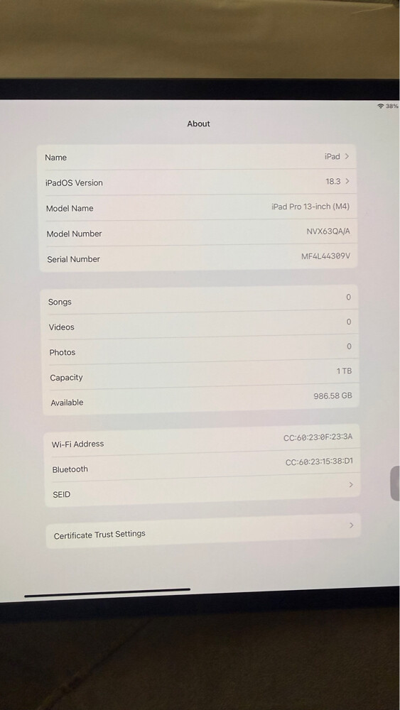 iPad Pro 13 inch (M4) Wifi - 1TB  - 2