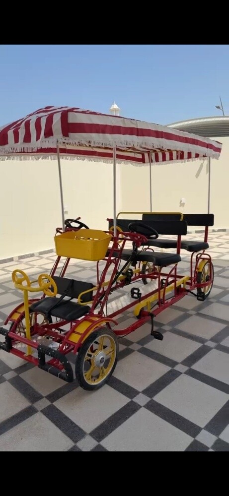 A four-wheeled bicycle. - 2