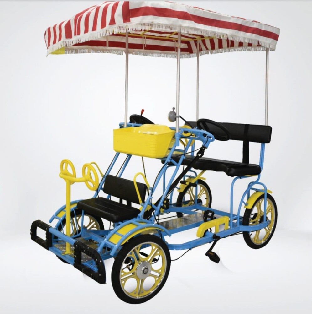 A four-wheeled bicycle. - 6