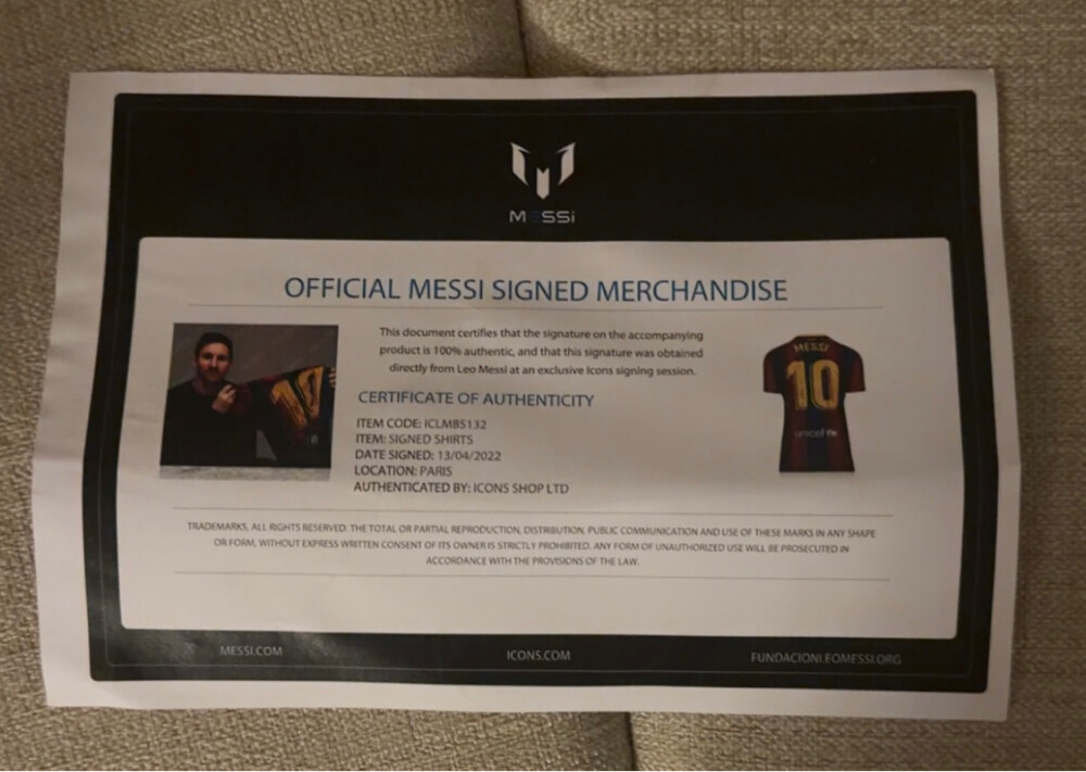 Official Messi Signed Merchandise - 2