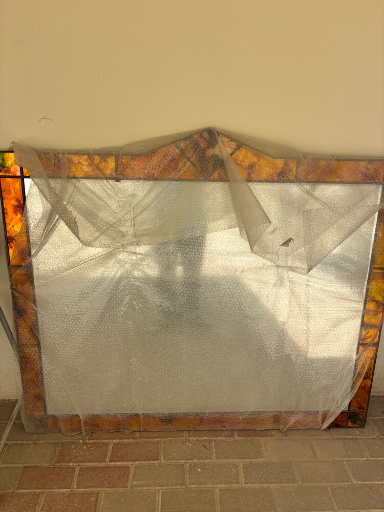 Large vintage stained wall mirror - 1