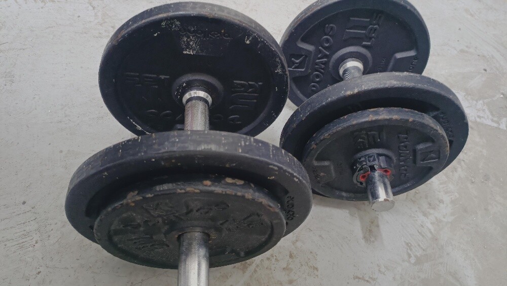 Dumbbells straight bar abs wheel - 5