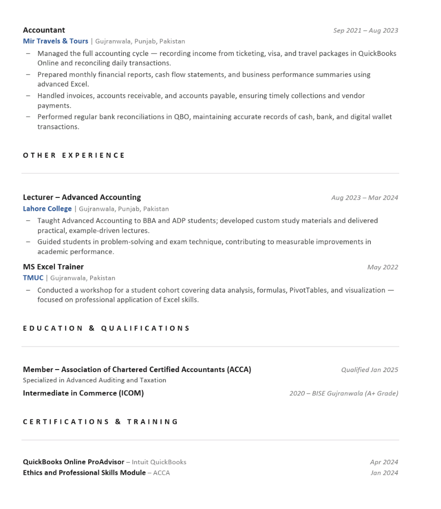 Accountant Available Immediate ACCA - 3