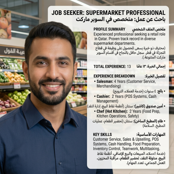 alesman, Cashier & Chef Commis II. - 2