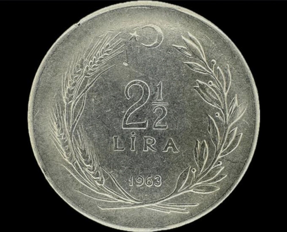 1963 Turkish 2.5 Lira - 2