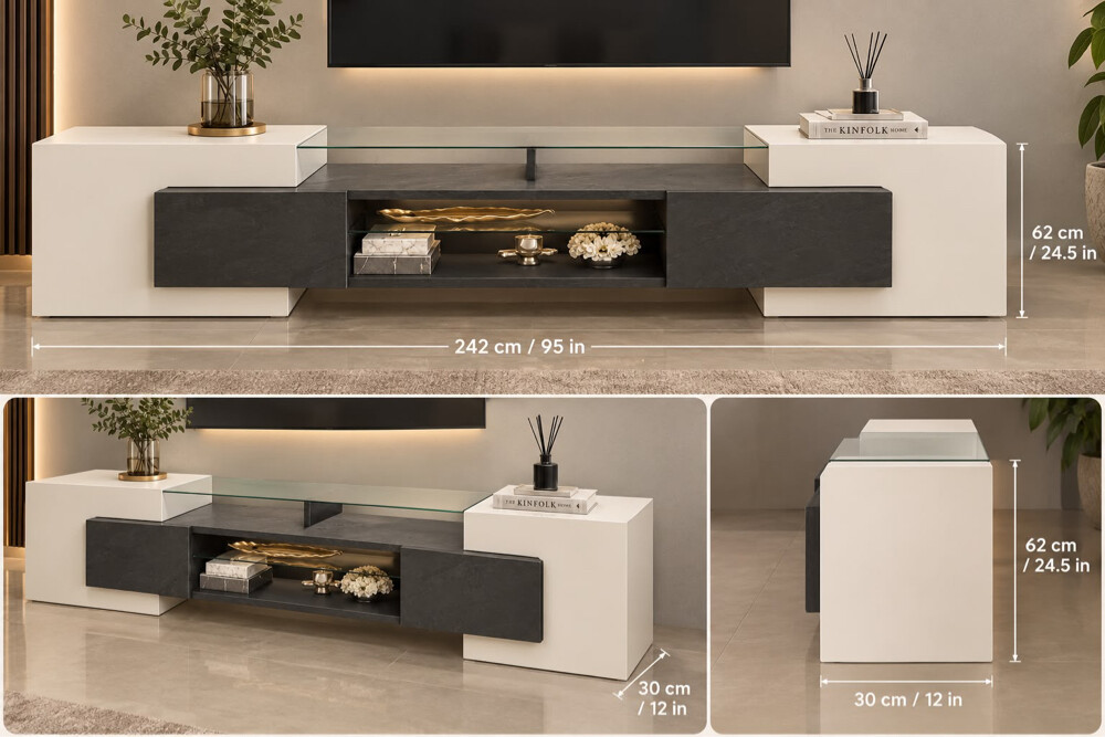 Modern Two-Tone TV Stand - 2