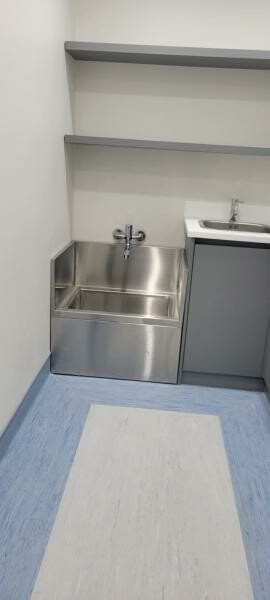 Custom made ss sink table - 2