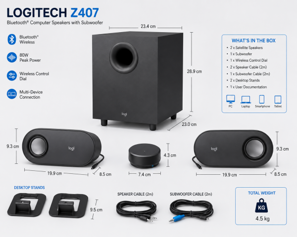 Logitech Z407 Bluetooth Speaker - 5
