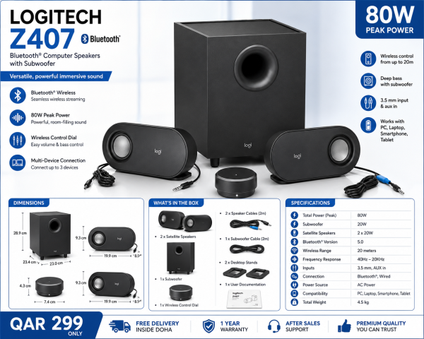 Logitech Z407 Bluetooth Speaker - 6