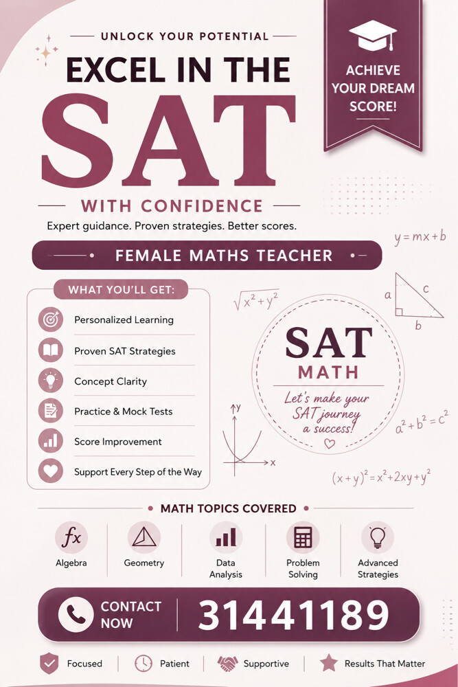SAT Preparation - Female Tutor  - 1