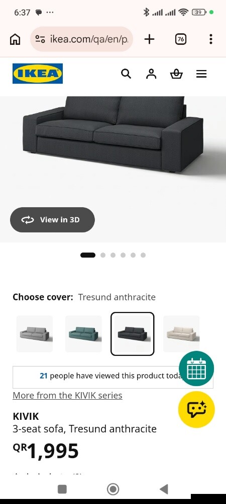Ikea kivik 3 seater sofa - 4