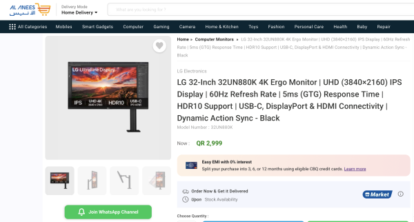 LG 32-Inch 4K Ergo Monitor - 4