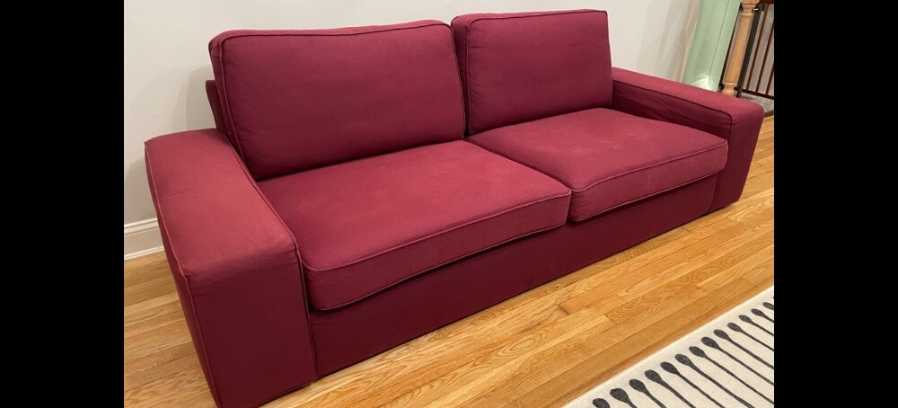 ikea maroon 3seater - 1