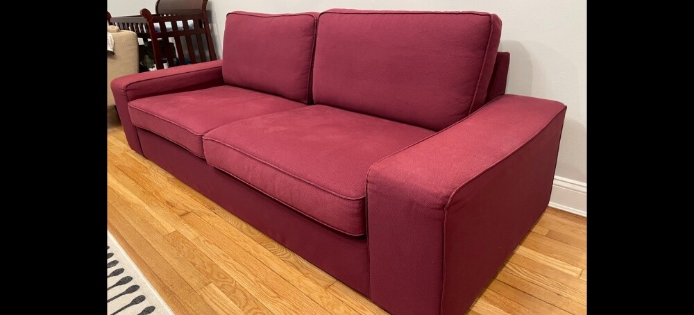 ikea maroon 3seater - 2