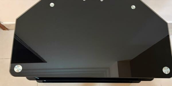 Modern Black Glass TV Stand - 2